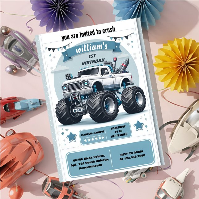 Kinderwagen Rev Kinderwagen cool Monster LKW 1. Ge Einladung (Von Creator hochgeladen)
