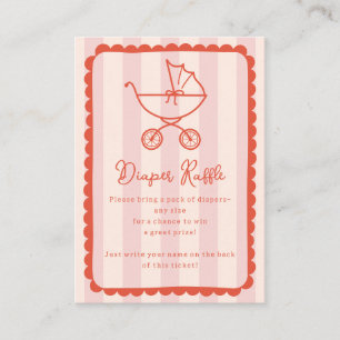 Kinderwagen-Wellenrand Rosa Babyparty-Windel-Raffl Begleitkarte