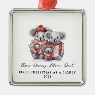 Kinderweihnachtsferien als Familie Koala Ornament Aus Metall
