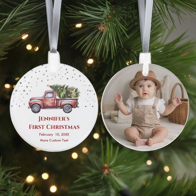 Kinderweihnachtsfest mit Geburtsstaten-Foto Ornament (Von Creator hochgeladen)