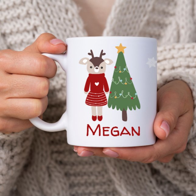Kinderweihnachtsmugge Kaffeetasse (Cute Christmas mug, personalized kids mug, personalized christmas mug, mug with kids name, hot cocoa)
