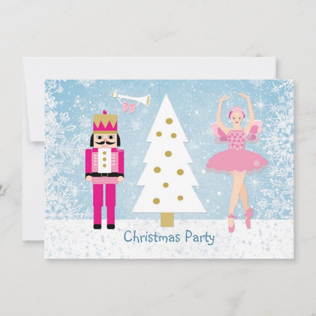 KinderweihnachtsParty - Baum, Ballerina, Einladung (Vorderseite)