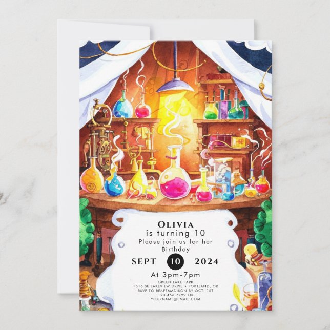 Kinderwissenschaftler zum Geburtstag Einladung (Vorderseite)