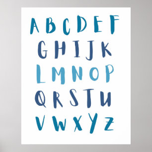 Kinderzimmer Alphabet Blue ABCs Kinder Poster