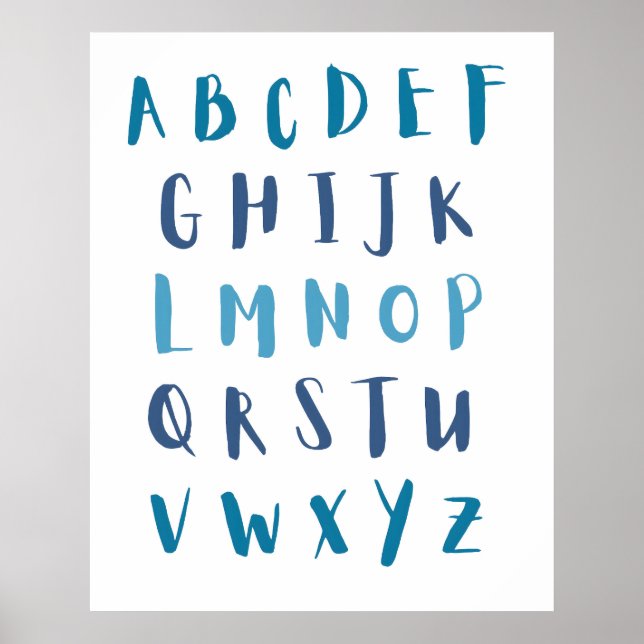 Kinderzimmer Alphabet Blue ABCs Kinder Poster (Vorne)