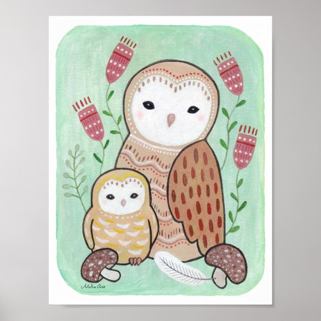 Kinderzimmer Art Print Owl Kinderzimmer Print Kind Poster (Vorne)