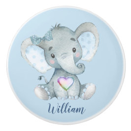 Kinderzimmer Baby Blue Elephant Drawer Keramikknauf