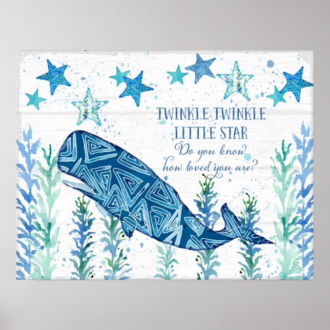 Kinderzimmer Baby Whale Starfish Modern Beach Geom Poster (Vorne)