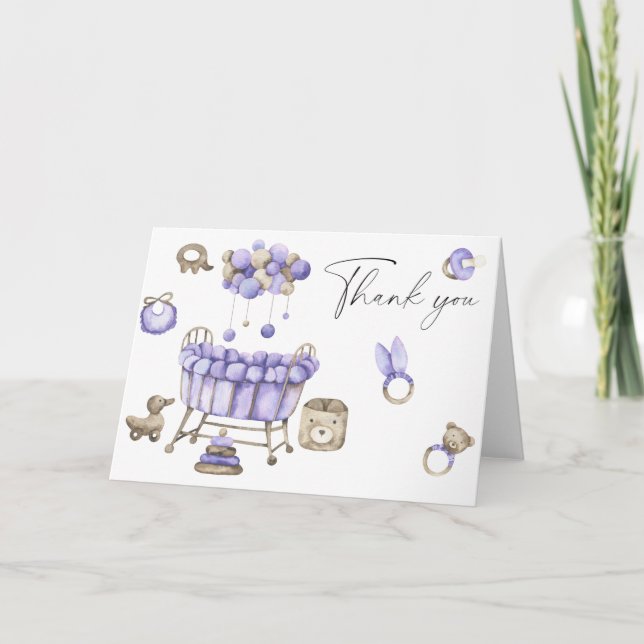 Kinderzimmer Babydusche - Dankeschön Karte (Vorderseite)