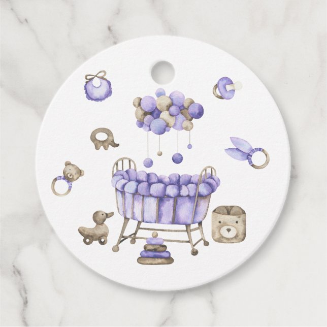 Kinderzimmer Babydusche - Dankeschön Karte Geschenkanhänger (Vorderseite)