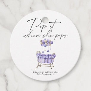 Kinderzimmer Babydusche - Pop! Wenn sie Pop macht! Geschenkanhänger