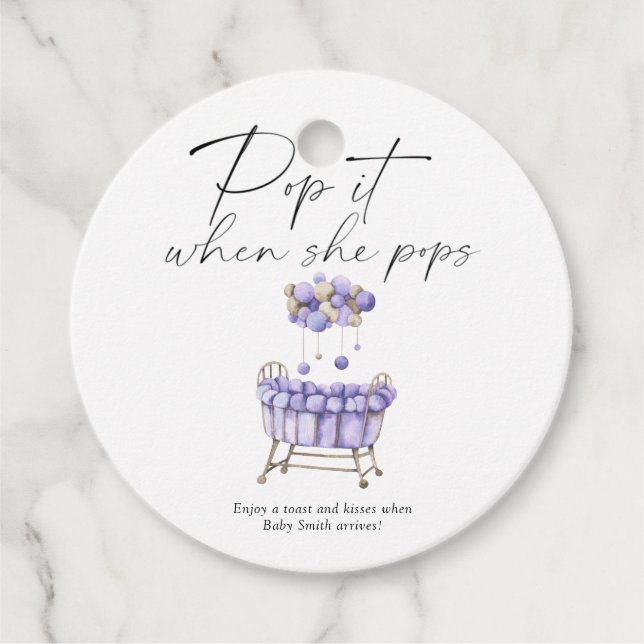 Kinderzimmer Babydusche - Pop! Wenn sie Pop macht! Geschenkanhänger (Vorderseite)