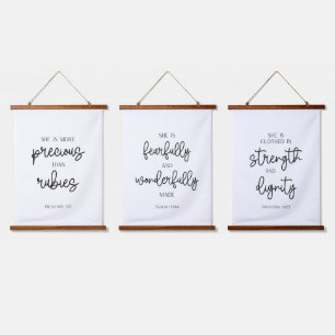 Kinderzimmer Bible Verse Hangband Set Wandteppich Mit Holzrahmen