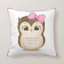 Kinderzimmer Birth Stats Girly Keepake Wasserfarbe Kissen
