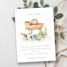 Kinderzimmer Blue Floral Bassinet Baby Ankündigung