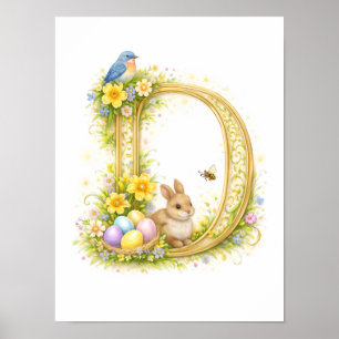 Kinderzimmer Buchstabe D Baby Kaninchen Initiale G Poster