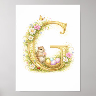 Kinderzimmer Buchstabe G Streifenhörnchen Baby Anf Poster