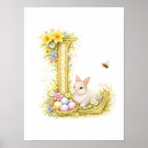 Kinderzimmer Buchstabe L Baby Kaninchen Initiale G Poster