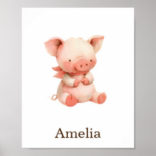 Kinderzimmer Decoy Toy Animal Pink Gender Neutral Poster