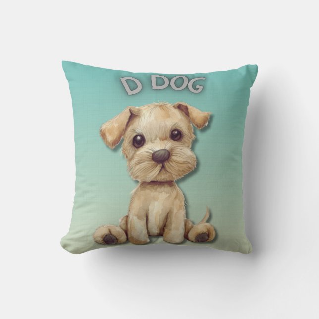 Kinderzimmer-Design: Hund- und D-Hund-Akzent Kissen (Vorderseite)