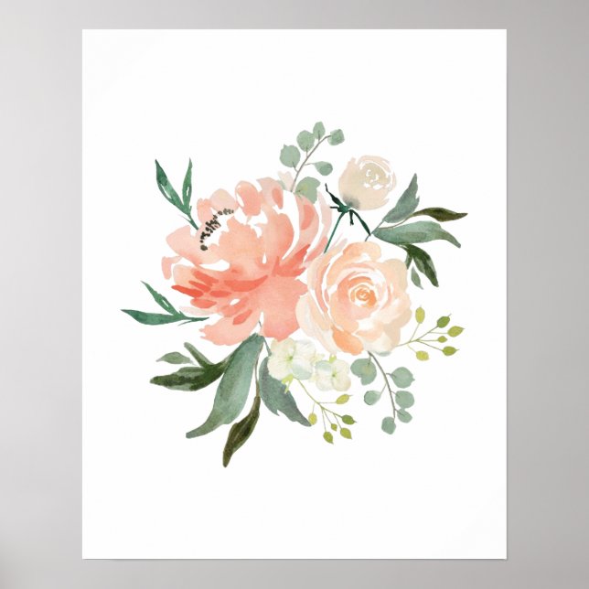 Kinderzimmer-Druck für die Blume der Aquarellbilde Poster (Vorne)