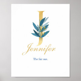 Kinderzimmer Druckname, Letter J, Girl-Malart Poster