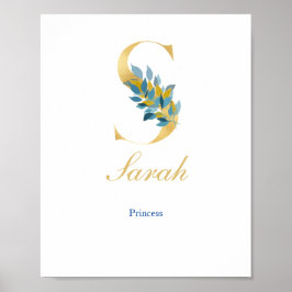 Kinderzimmer Druckname, Letter S, Girl-Malart Poster
