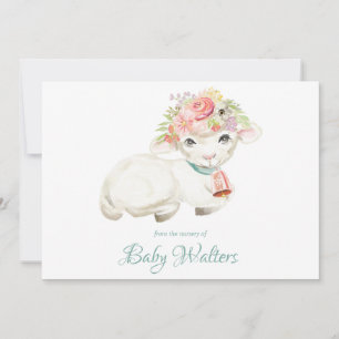 Kinderzimmer Farm Animal Monogram Babydusche Dankeskarte