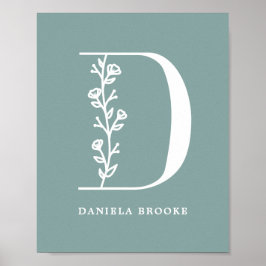 Kinderzimmer für den Buchstaben D Name des Farbflo Poster