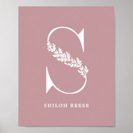 Kinderzimmer für den Buchstaben S Name des Farbflo Poster