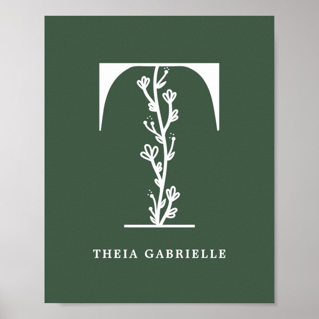 Kinderzimmer für den Buchstaben T Name des Farbflo Poster (Vorne)