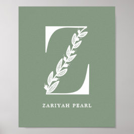 Kinderzimmer für den Buchstaben Z Name des Farbflo Poster