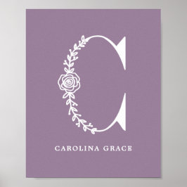 Kinderzimmer für die farbige Blindfarbenmonogramm  Poster