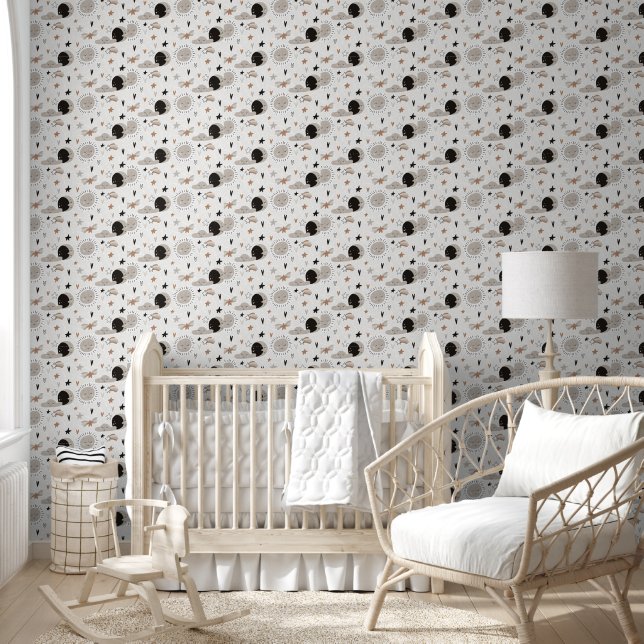 Kinderzimmer für Mond, Sonne, Wolken, Herz und Ste Tapete (Kinder)