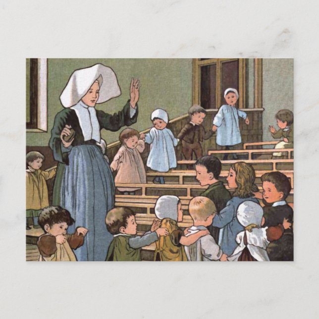 Kinderzimmer Games Vintag Illustration Postkarte (Vorderseite)