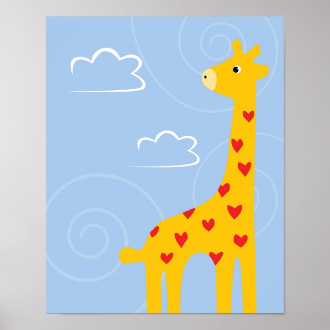 Kinderzimmer Giraffe Illustration niedliche Savana Poster (Vorne)