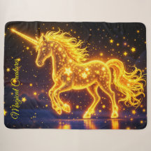 Kinderzimmer Gold Einhorn Design Glitzer Zauberkun