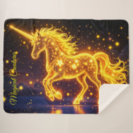 Kinderzimmer Gold Einhorn Design Glitzer Zauberkun Sherpadecke