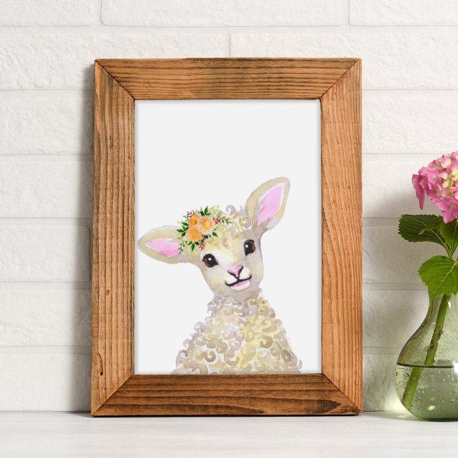 Kinderzimmer in Aquarellfarben Woodland Farm Baby  Poster (Von Creator hochgeladen)