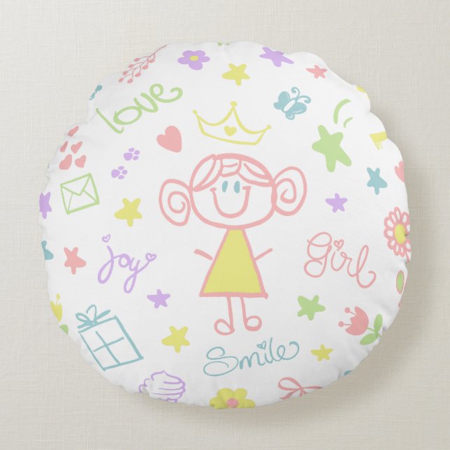 Kinderzimmer Kissen für Baby Girl, Pastel (Vorderseite)