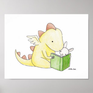 Kinderzimmer Kunst Dekoration Drache & Hase beim B