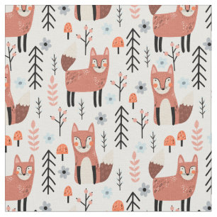 Kinderzimmer Niedlich Fox Forest Wald Muster Stoff