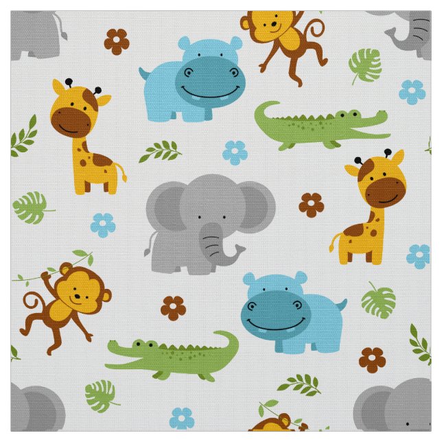 Kinderzimmer "niedlich Safari Animals" Stoff (Muster)