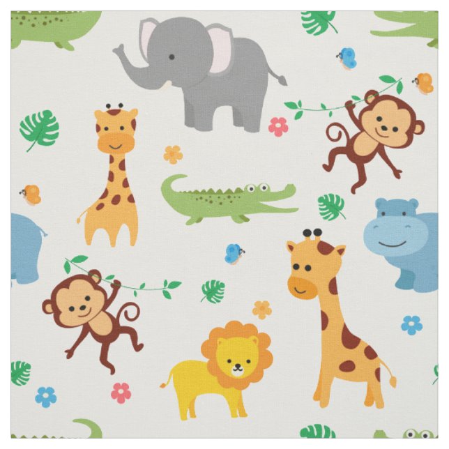 Kinderzimmer "niedlich Safari Animals" Stoff (Muster)