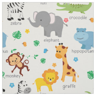 Kinderzimmer "niedlich Safari Animals" Stoff