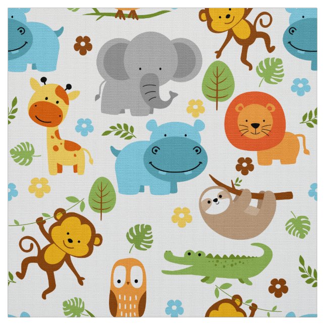 Kinderzimmer "niedlich Safari Animals" Stoff (Muster)