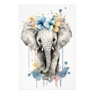 Kinderzimmer Pictures of Animals: Baby Elephant Fotodruck