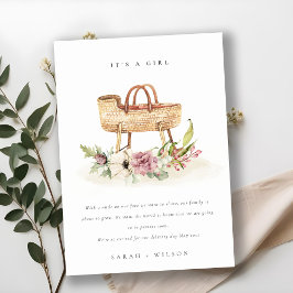 Kinderzimmer Pink Floral Bassinet Baby Ankündigung