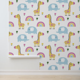 Kinderzimmer "Playful Safari Animals" Tapete