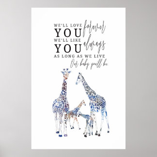 Kinderzimmer-Poster, Safari-Thema, Giraffenfamilie Poster